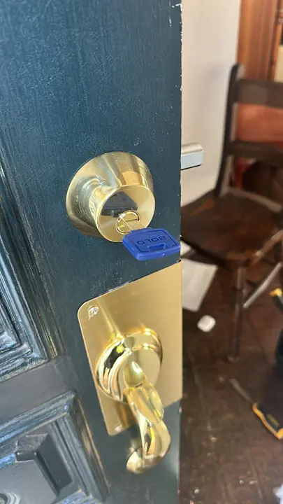 New brass handleset and deadbolt