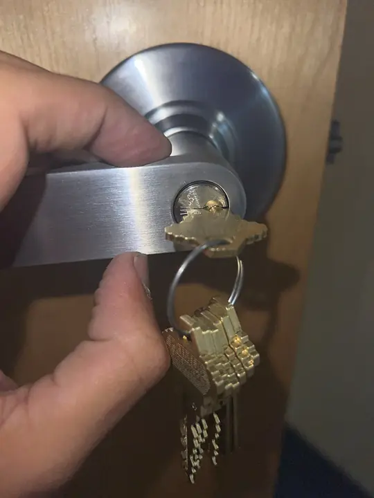 Rekeyed lock with new keys