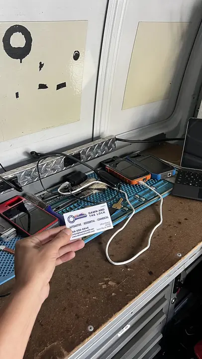 Key programming equipment in the van